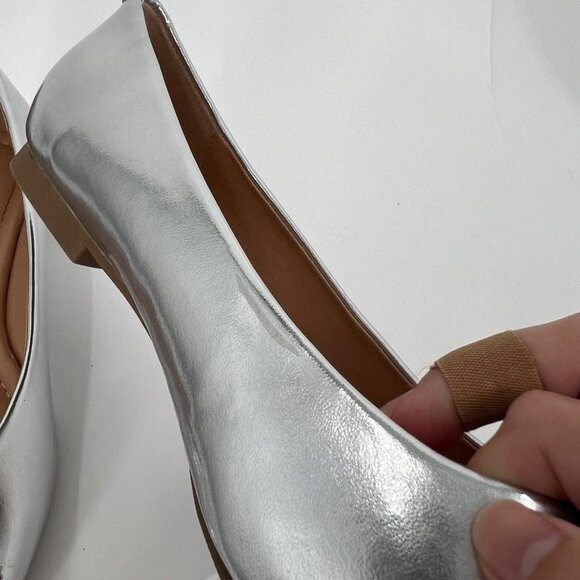 Journee Collection Renzo Ballet Flats in Silver Size 8W MSRP $90 - Picture 14 of 16
